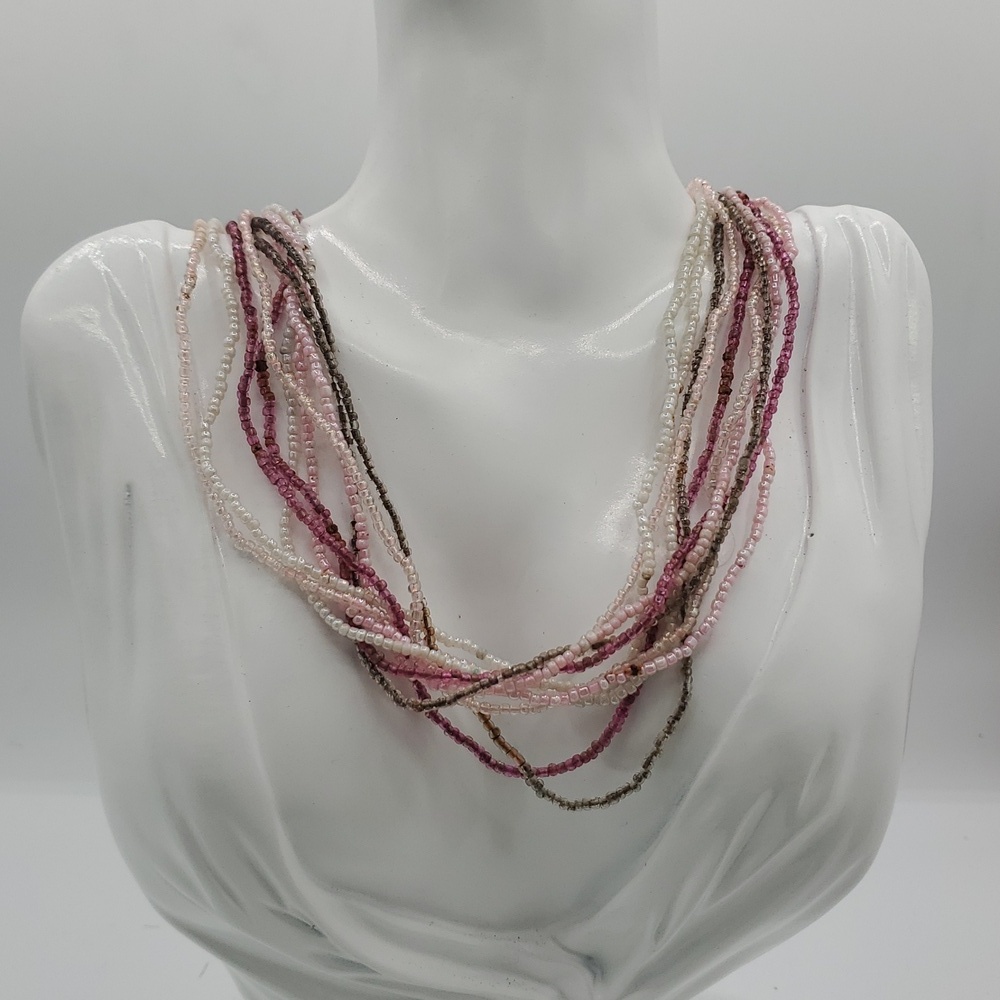 Princess Fairy Floss Seed Beaded Necklace 19 Inch N3614